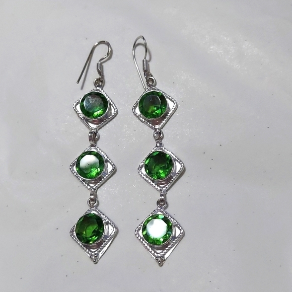 PERIDOT Sterling Silver Earrings - Picture 3 of 7